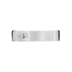 Marc Orian Alliances|Bijoux Personnalisés > Alliance Carree Brossee Or Blanc Diamant