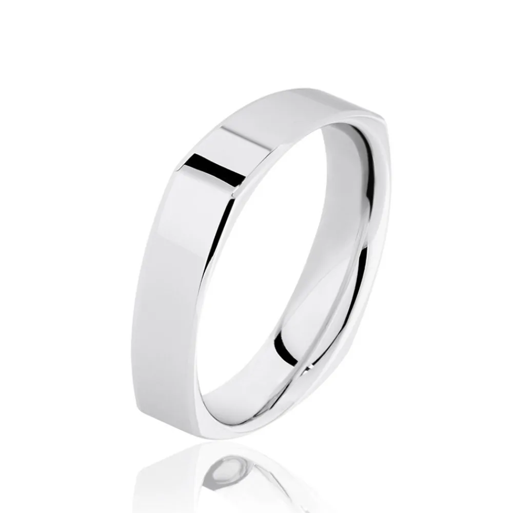 Marc Orian Bagues|Alliances > Alliance Carree Polie Or Blanc