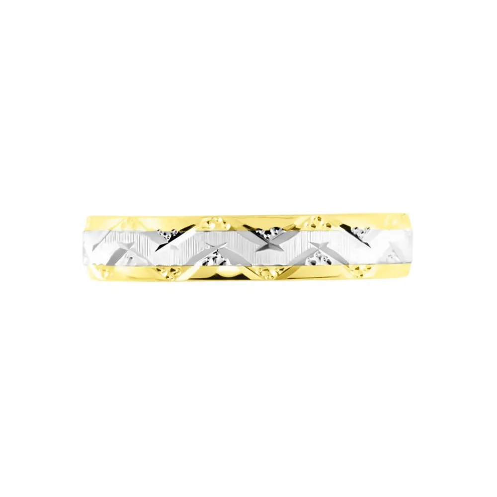 Marc Orian Bagues|Alliances > Alliance Clotilde Ruban Plat Or Bicolore