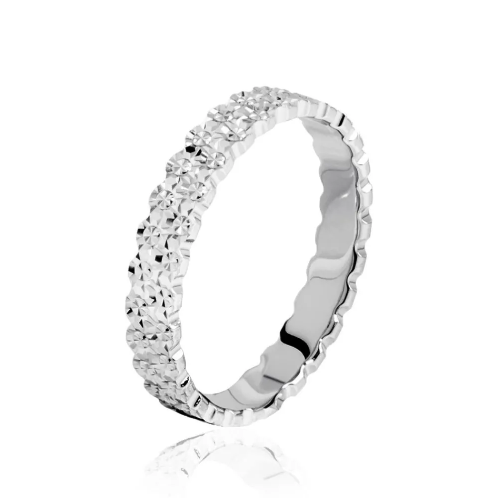 Marc Orian Bagues|Alliances > Alliance Dentelle 2 Rangs Diamantee Or Blanc