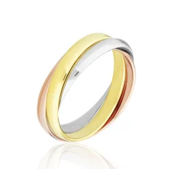 Marc Orian Bagues|Alliances > Alliance Entrelace Demi Jonc Classique Or Tricolore