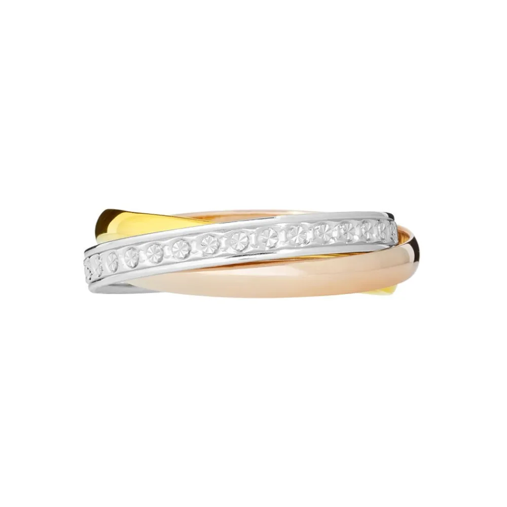 Marc Orian Bagues|Alliances > Alliance Entrelacee Diamantee Demi Jonc Classique Or Tricolore