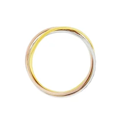Marc Orian Bagues|Alliances > Alliance Entrelacee Diamantee Demi Jonc Classique Or Tricolore