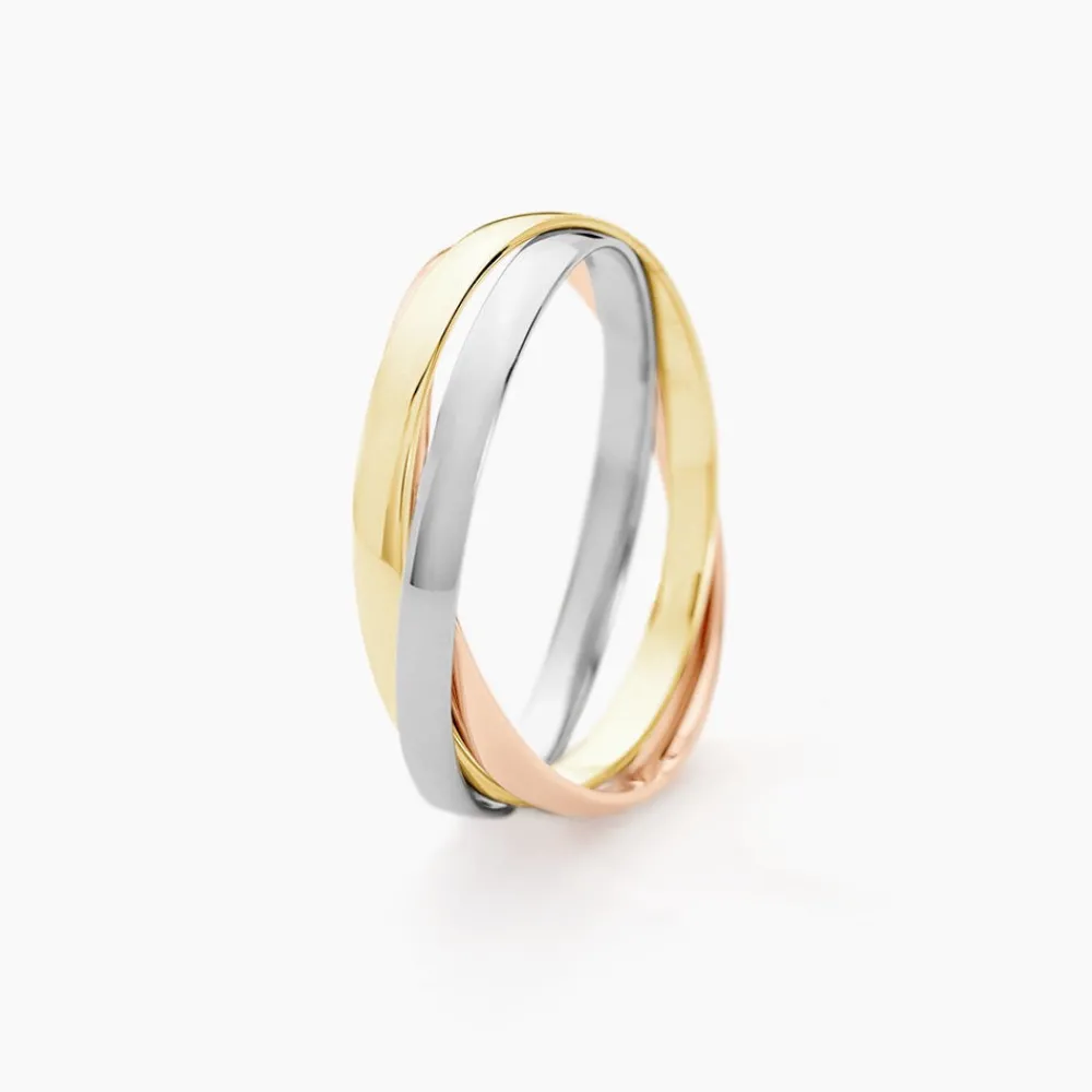 Marc Orian Bagues|Alliances > Alliance Entrelacee Ruban Plat Or Tricolore