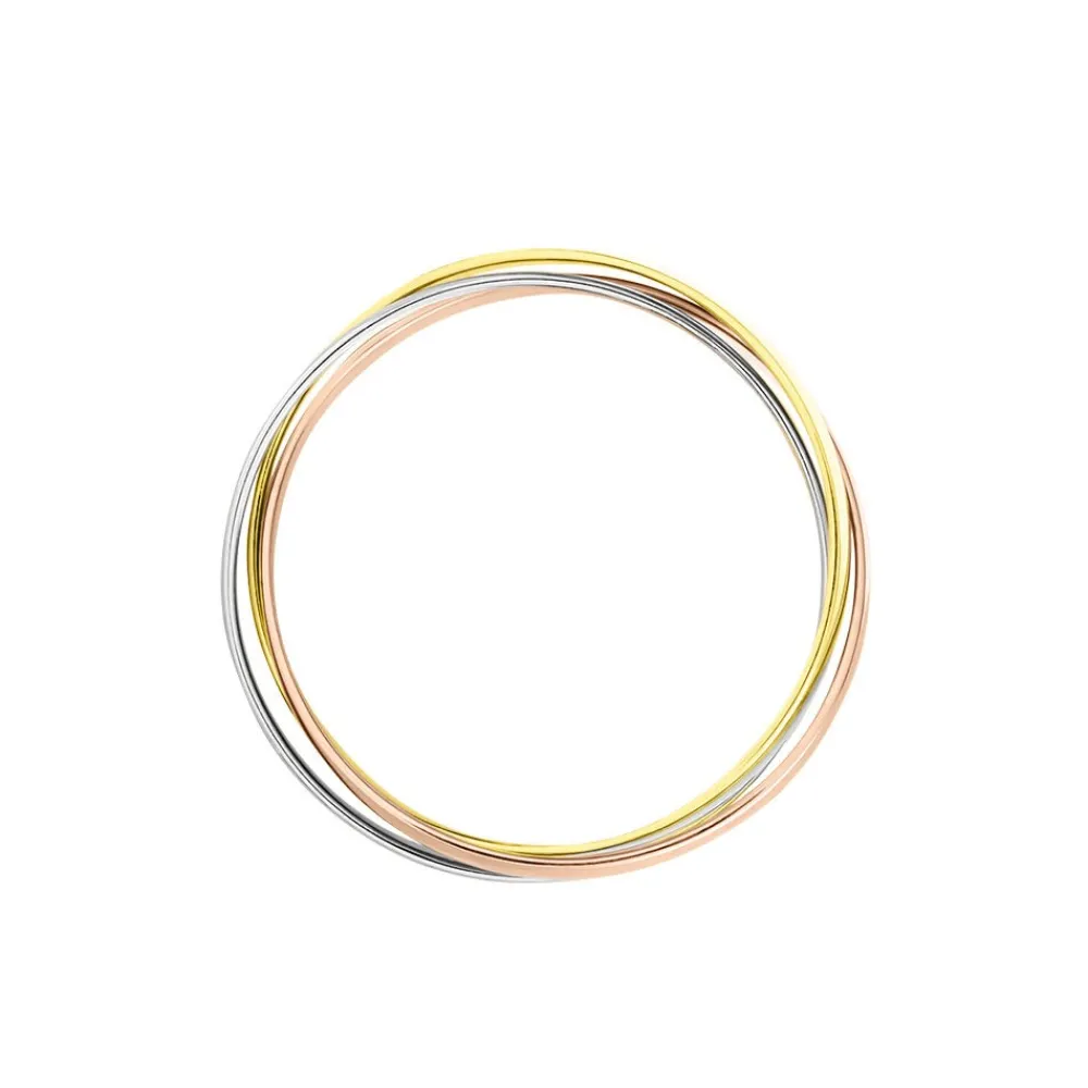 Marc Orian Bagues|Alliances > Alliance Entrelacee Ruban Plat Or Tricolore