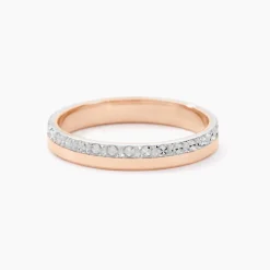 Marc Orian Bagues|Alliances > Alliance Fantaisie Diamantee Ruban Plat Or Bicolore