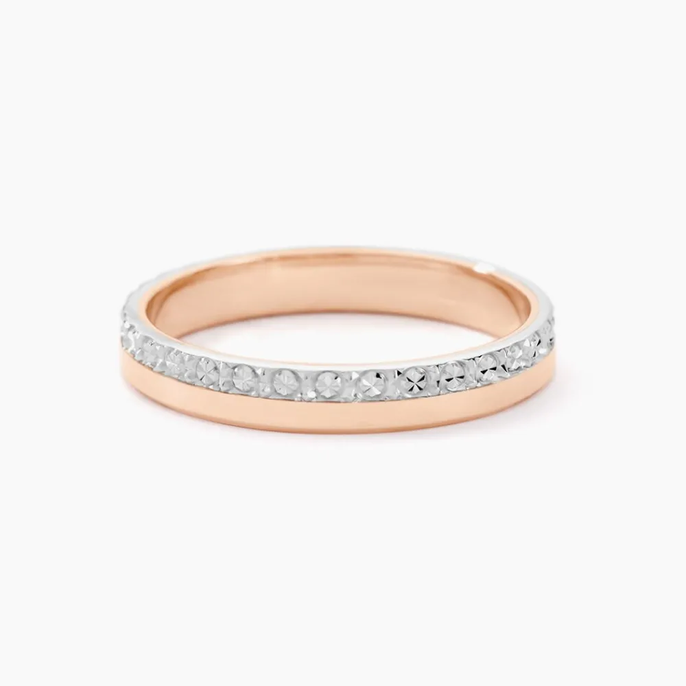 Marc Orian Bagues|Alliances > Alliance Fantaisie Diamantee Ruban Plat Or Bicolore