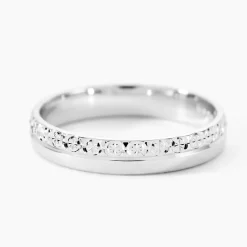 Marc Orian Bagues|Alliances > Alliance Fantaisie Diamantee Ruban Plat Or Blanc