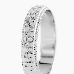 Marc Orian Bagues|Alliances > Alliance Fantaisie Diamantee Ruban Plat Or Blanc
