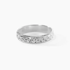 Marc Orian Bagues|Alliances > Alliance Fantaisie Diamantee Ruban Plat Or Blanc