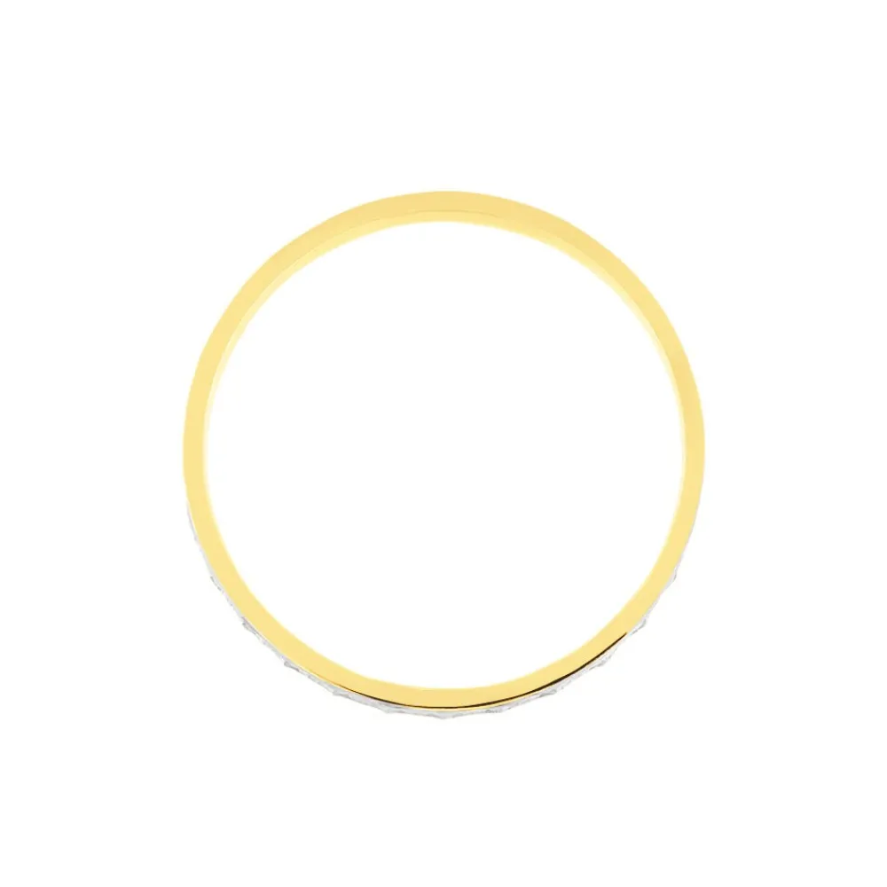 Marc Orian Bagues|Alliances > Alliance Fantaisie Diamantee Ruban Plat Or Bicolore