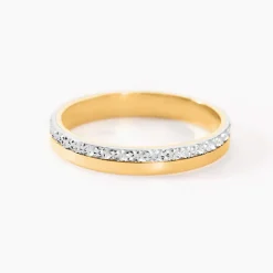 Marc Orian Bagues|Alliances > Alliance Fantaisie Diamantee Ruban Plat Or Bicolore