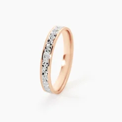 Marc Orian Bagues|Alliances > Alliance Fantaisie Diamantee Ruban Plat Or Bicolore