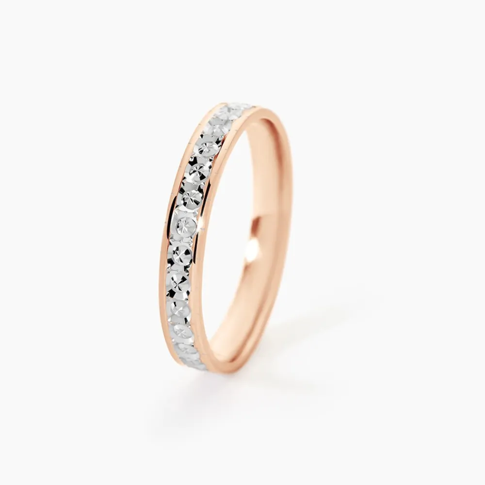 Marc Orian Bagues|Alliances > Alliance Fantaisie Diamantee Ruban Plat Or Bicolore