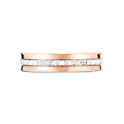 Marc Orian Bagues|Alliances > Alliance Fantaisie Diamantee Ruban Plat Or Bicolore