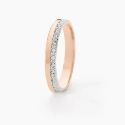 Marc Orian Bagues|Alliances > Alliance Fantaisie Diamantee Or Bicolore