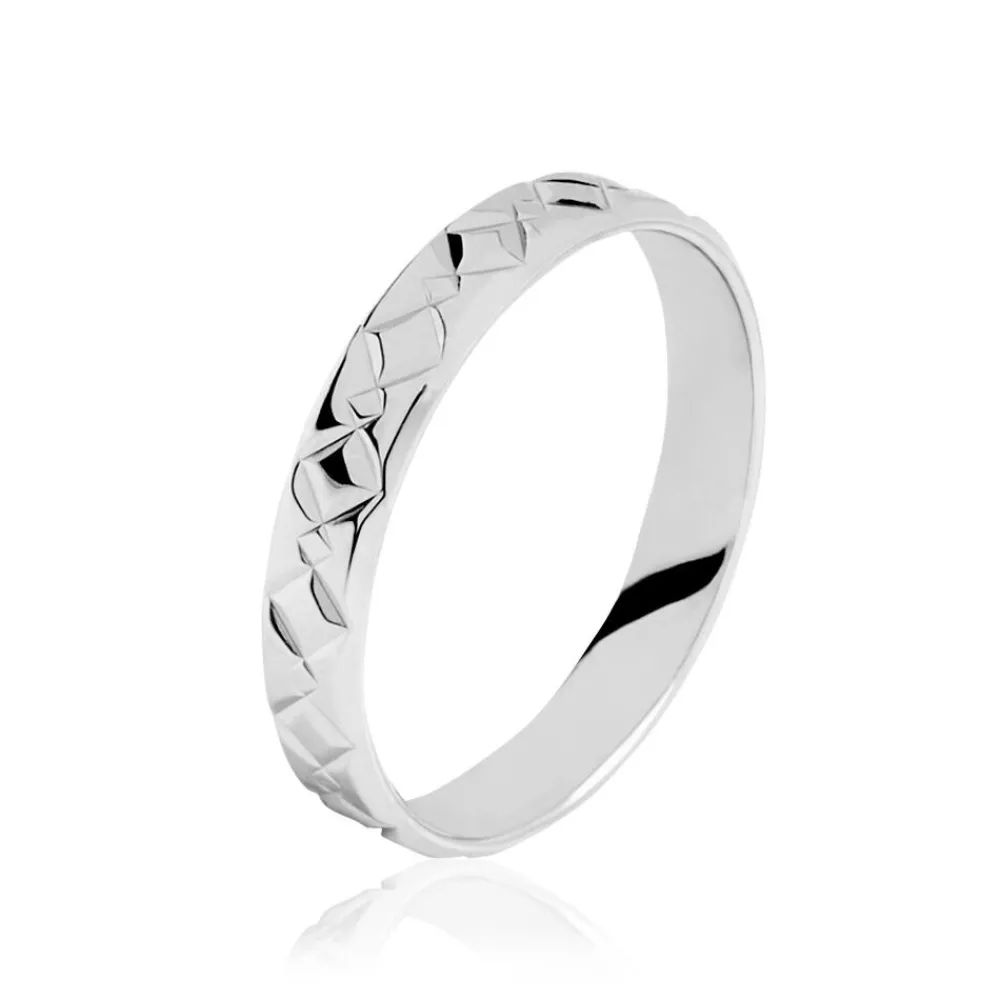 Marc Orian Bagues|Alliances > Alliance Fantaisie Ruban Plat Or Blanc