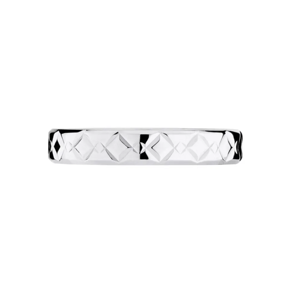 Alliance Fantaisie Ruban Plat Or Blanc