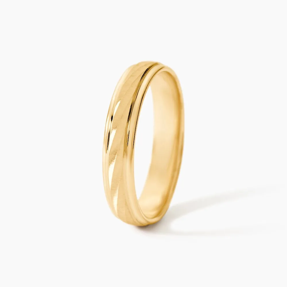 Marc Orian Bagues|Alliances > Alliance Fantaisie Sable Demi Jonc Classique Or Jaune