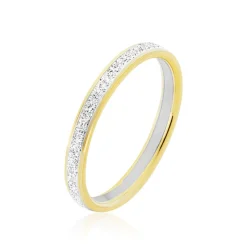 Alliance Fine Diamantee Ruban Plat Or Bicolore
