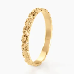 Marc Orian Bagues|Alliances > Alliance Fleur Diamantee Ruban Plat Or Jaune