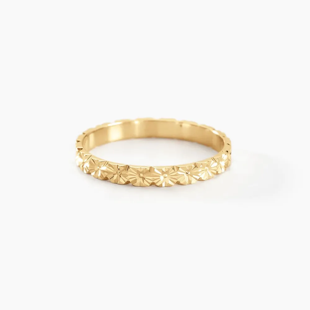 Marc Orian Bagues|Alliances > Alliance Fleur Diamantee Ruban Plat Or Jaune