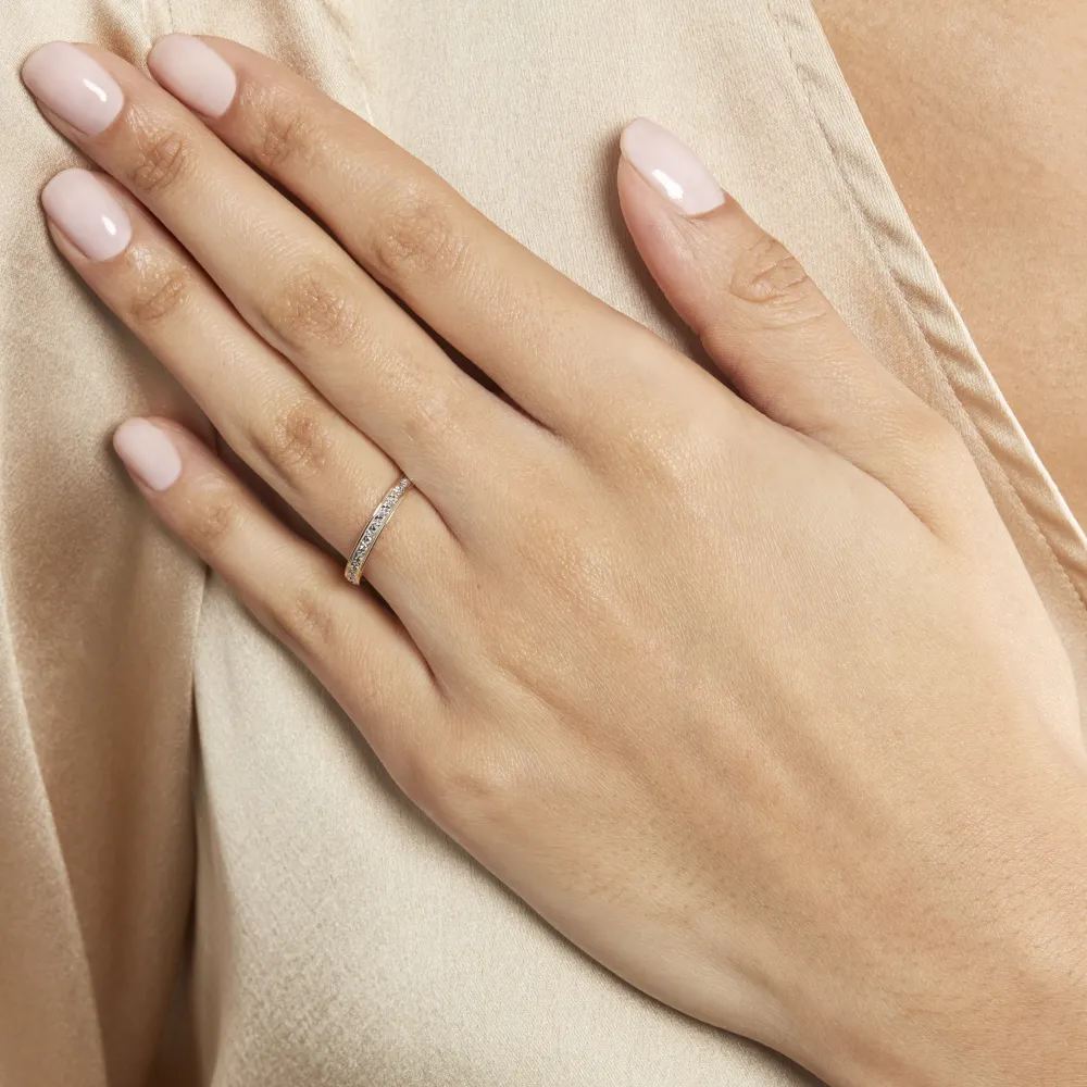 Marc Orian Bagues|Alliances > Alliance Grain De Folie Diamantee Ruban Plat Or Bicolore