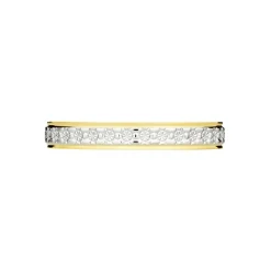 Marc Orian Bagues|Alliances > Alliance Grain De Folie Diamantee Ruban Plat Or Bicolore