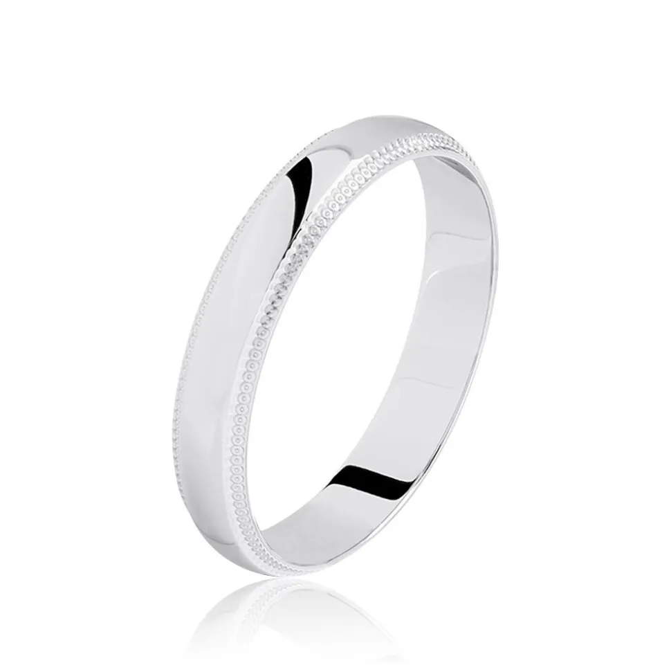 Alliance Irais Demi Jonc Classique Or Blanc