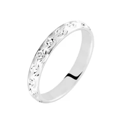 Marc Orian Bagues|Alliances > Alliance Marguerite Demi Jonc Classique Or Blanc