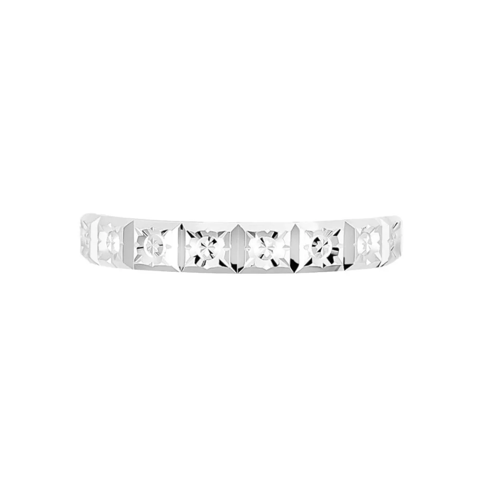 Marc Orian Bagues|Alliances > Alliance Marya Carree Diamantee Ruban Plat Or Blanc
