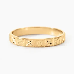 Marc Orian Bagues|Alliances > Alliance Marya Carree Diamantee Ruban Plat Or Jaune