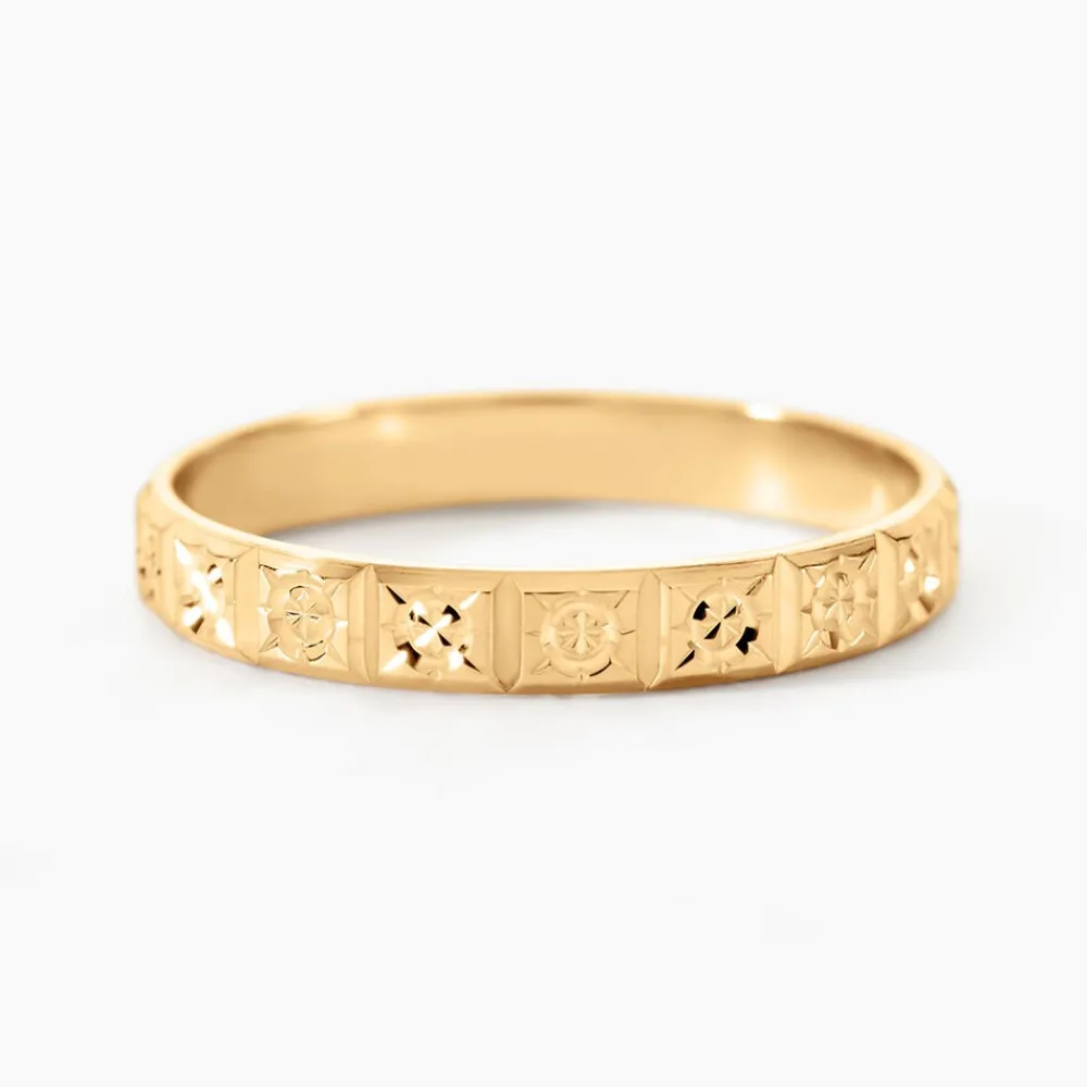 Marc Orian Bagues|Alliances > Alliance Marya Carree Diamantee Ruban Plat Or Jaune