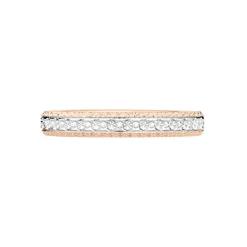 Alliance Multi Facettes Diamantee Demi Jonc Classique Or Bicolore