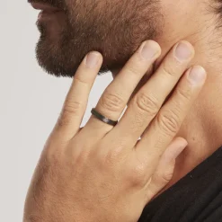 Marc Orian Bijoux Personnalisés|Alliances > Alliance Nayhan Ruban Plat Titane Blanc