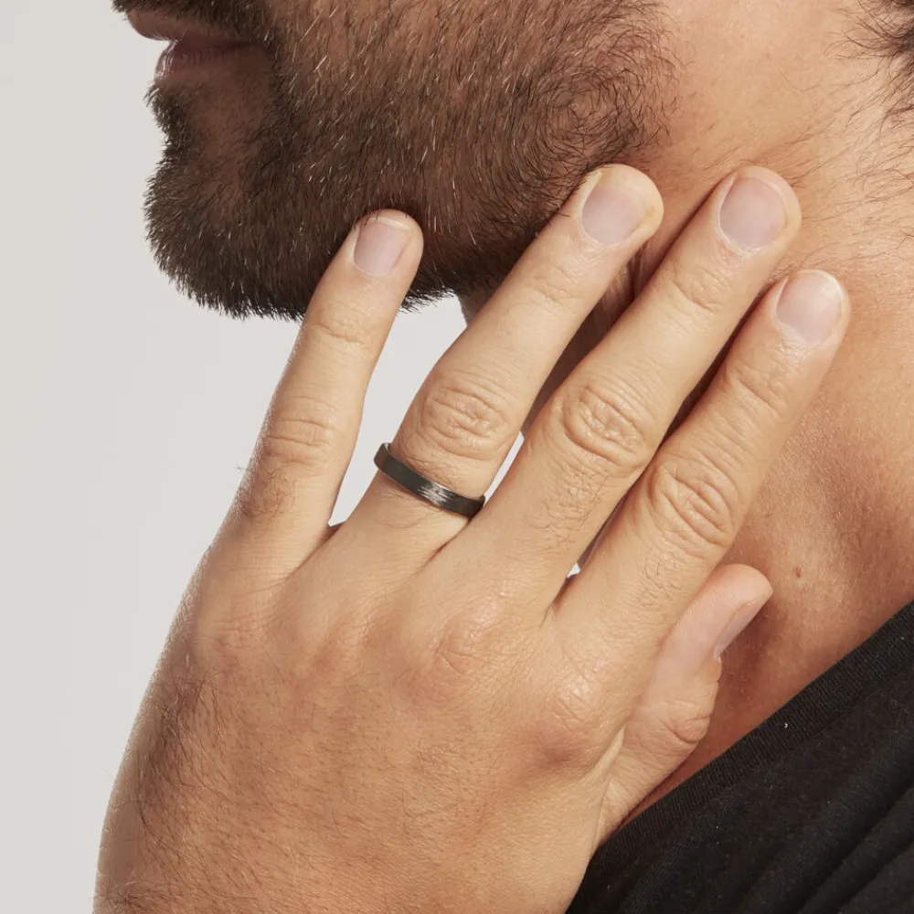 Marc Orian Bijoux Personnalisés|Alliances > Alliance Nayhan Ruban Plat Titane Blanc