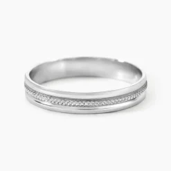 Alliance Perlee Ruban Plat Or Blanc