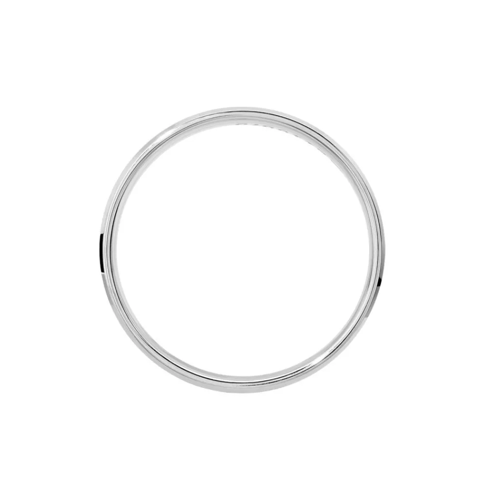 Marc Orian Bagues|Alliances > Alliance Polie Brossee Ruban Plat Or Blanc