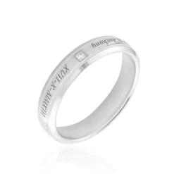 Marc Orian Alliances|Bijoux Personnalisés > Alliance Romaine Or Blanc Diamant