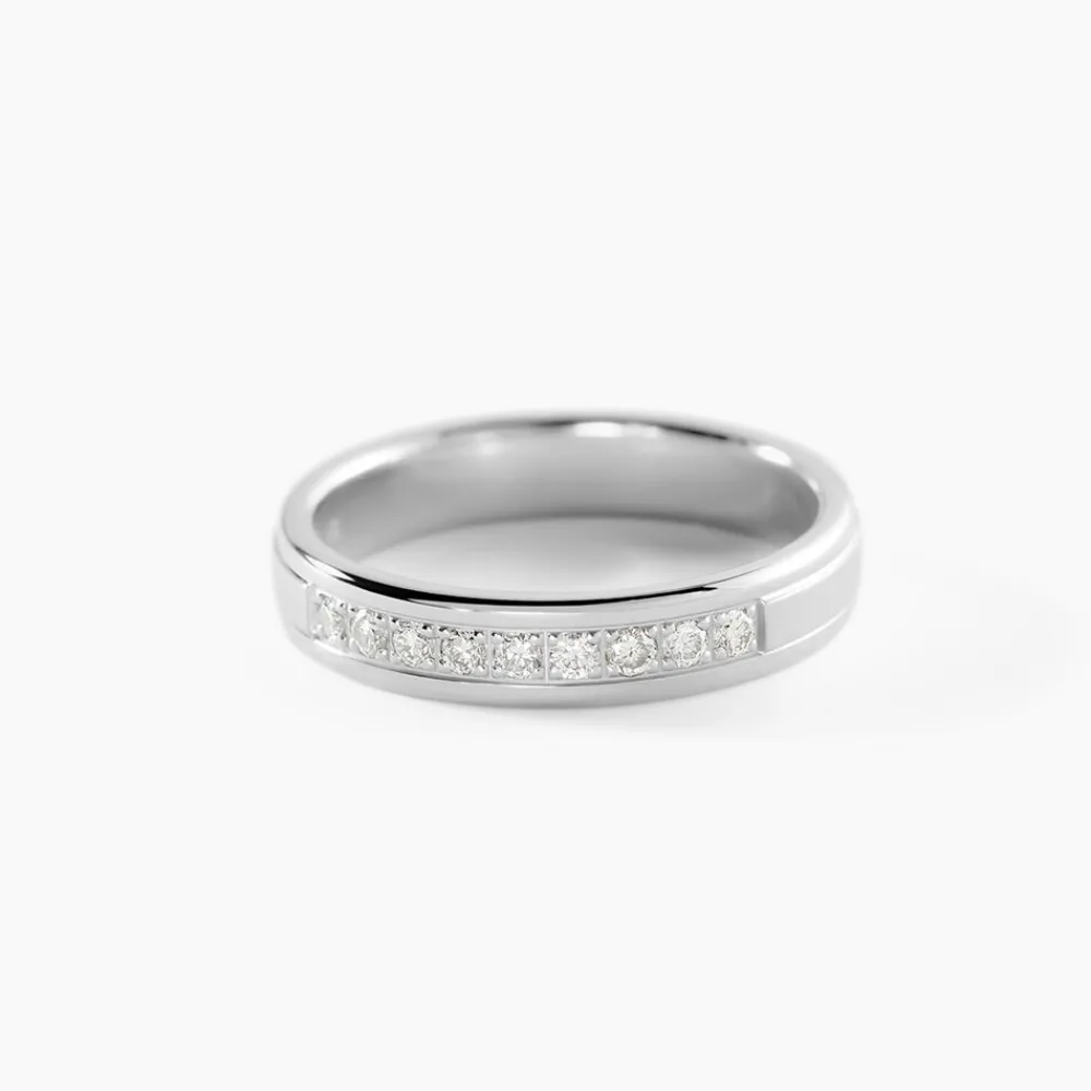 Marc Orian Bagues|Alliances > Alliance Serti Pave Or Blanc Diamant