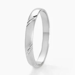 Alliance Soriya Demi Jonc Classique Argent Blanc