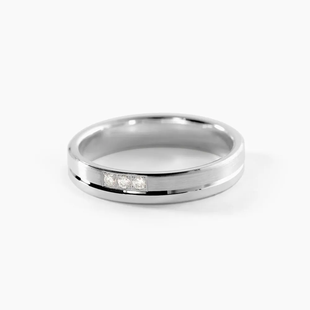 Marc Orian Bagues|Alliances > Alliance Velina Or Blanc Diamant