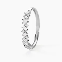 Marc Orian Bijoux Or|Bagues > Alliance Vicentius Or Blanc Diamant Synthétique