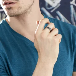 PHEBUS HIM Bagues Homme|Bagues > Bague Acier Bicolore