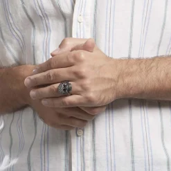 Marc Orian Idées Cadeaux Homme|Bagues > Bague Acier Blanc Et Noir Valentik