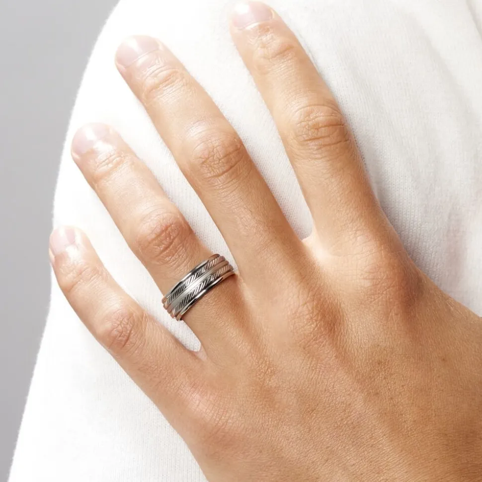 Bague Acier Blanc Jesper