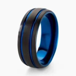 JOURDAN Bagues Homme|Bagues > Bague acier bleu