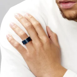 Marc Orian Idées Cadeaux Homme|Bagues > Bague Acier Bleu Luke