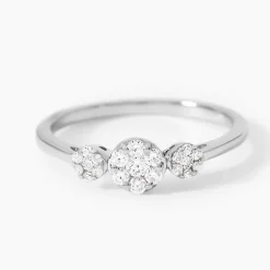 Bague Acil Argent Blanc Oxyde De Zirconium