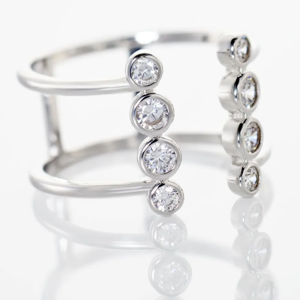 Marc Orian Bijoux Zirconium|Bagues > Bague Ajustable Janvier Argent Oxydes De Zirconium